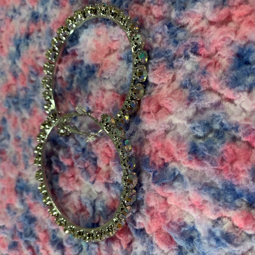 Diamond Hoops - Picture 2 of 5